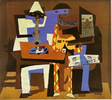 キュービズム Painting - 三人の音楽家 2 1921 キュビスム